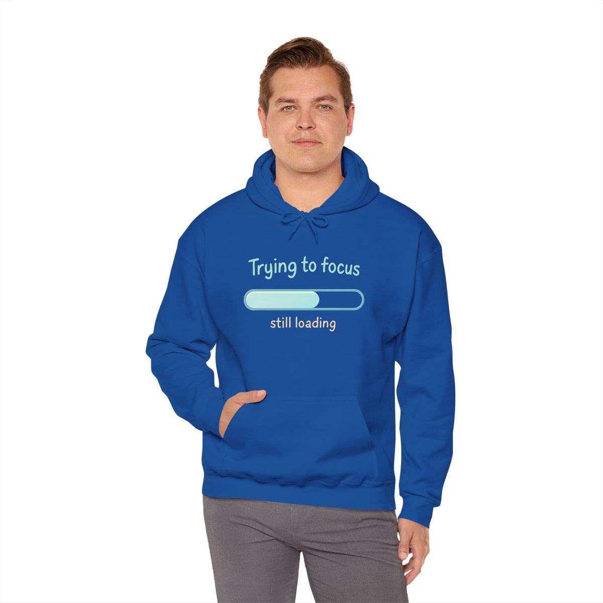 "Trying to focus, still loading" Graphic Hoodie