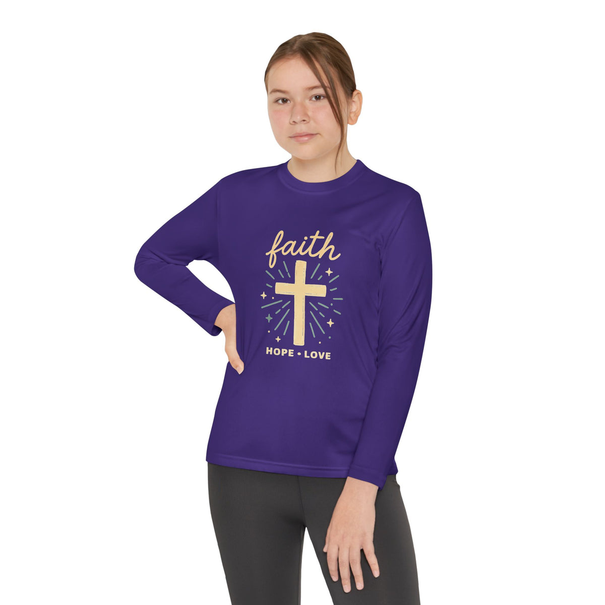 YOUTH  Long Sleeve "Faith Hope Love" T-Shirt