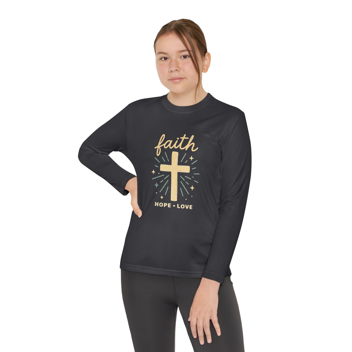 YOUTH  Long Sleeve "Faith Hope Love" T-Shirt